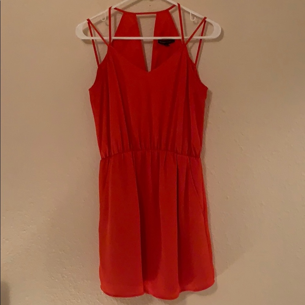 Red orange sun dress